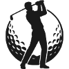 Golfer silhouette in golf ball - Golf