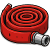 Coiled fire hose