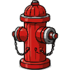 Cartoon-Feuerhydrant mit Ketten