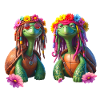 Florale Rasta-Schildkröten