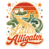 Late Alligator Retro Sunset