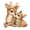 Maman Cerf et son bébé