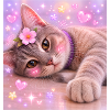Chaton avec fleur et paillettes