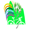 Fahrradpfad Berge Regenbogen