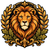 Royal lion head gilt ornament