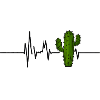 Cactus Heartbeat ECG Pulse Cactus Lover
