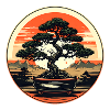 Bonsai im Sonnenuntergang