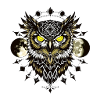 Owl Mandala in Tattoo Style
