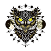 Owl in tattoo design