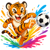 Tiger Kick Ball Farbexplosion