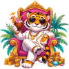Tiger in golden lounge suit