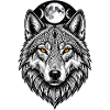 Mondwolf Geometrischer Wolf