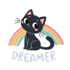 Chaton rêveur arcenciel