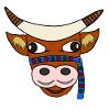 Flower bull with headband