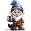 Gnome with Coffee Mug
