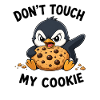 Cute Penguin Defender Cookie Snacking Saying