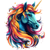 Regenbogen-Einhorn Neon-Wellendesign