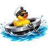 Captain's duck in the lifebuoy