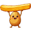 French Fries Hero Potato Caricature