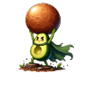Avocadoheld hebt Fruchtball