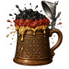 Barocker Bierkrug mit Schwarz-Gold-Schaum