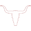 Longhorn Umriss in Rot
