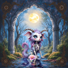 Cat Skeleton Moon Fantasy