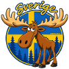 Sverige Elch im Wald Flagge
