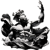 Schwarzweiß Titan mit Meereskraft