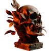 Crâne d’automne avec feuillage