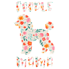Pudel Mama mit Blumenmotiv
