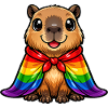 Capybara Pride Dog Rainbow Cloak LGBTQ