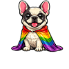 French Bulldog Pride Rainbow Flag LGBTQ