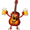 Guitare avec deux bières