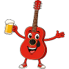 Guitar with beer