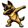 Dabbing Belgian Shepherd