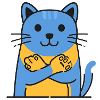 Blauer Katzenfreund Umarmte Pfoten