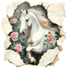 Pferd mit Rosen