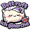 Schlafende Kuschelkatze Bettruf