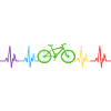 Bicycle Heartbeat Ekg Rainbow
