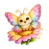 Happy butterfly resting on a flower