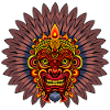 Aztec Warrior Powerful Tribal Mask 