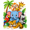 Jungle Tierfreude Cartoon
