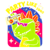 Dino Party Boombox Neon