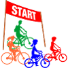 Familien-Radfahrerstart