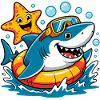 Funny diving shark
