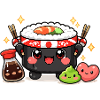 Kawaii Sushi Reisschale mit Lächeln
