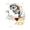 Zerbrochene Kopfstatue Goldschrift Rose