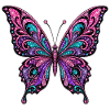Papillon Scintillant en turquoise magenta