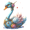 Blue Mechanical Swan